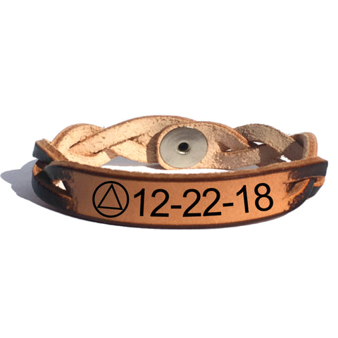 Alcoholics Anonymous Sobriety Date Bracelet - Love Chirp Gifts