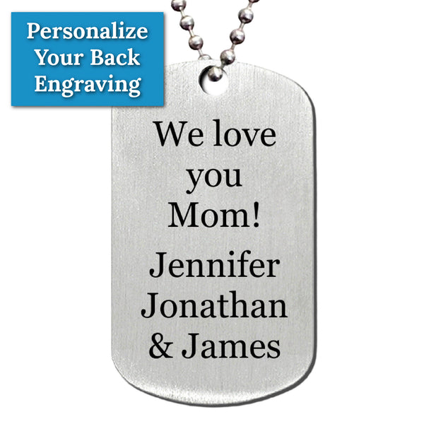 Mom to son stainless steel dog tag clearance