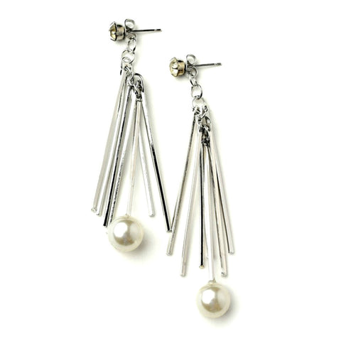 Bars and Pearl Earrings - Love Chirp Gifts
