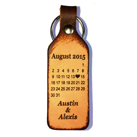 Special Date Calendar Personalized Keychain - Love Chirp Gifts