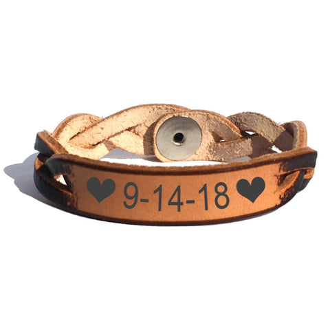 Celebrate the Date Leather Bracelet - Love Chirp Gifts