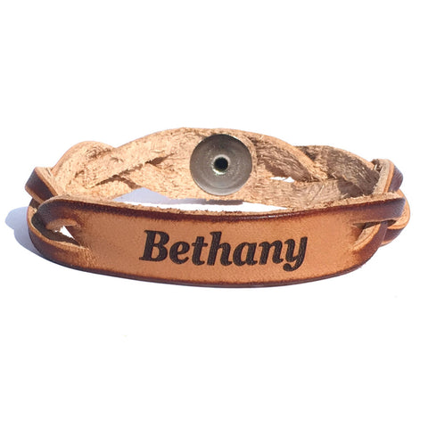 Personalized Leather Engraved Bracelet