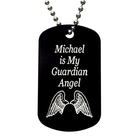 My Guardian Angel Personalized with Name Dog Tag Necklace