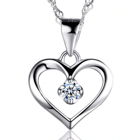 Heart Pendant with Crystal Stone Necklace - Love Chirp Gifts