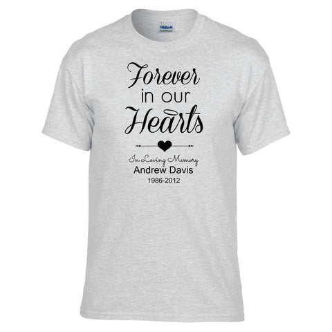 Forever in Our Hearts Personalized Unisex T-shirt - Love Chirp Gifts