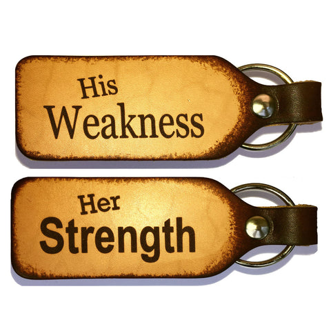 Strength and Weakness Couples Keychain Set