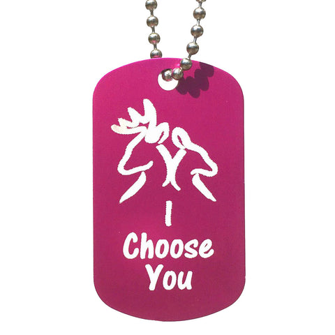I Choose You with Buck & Doe Dog Tag Necklace - Love Chirp Gifts