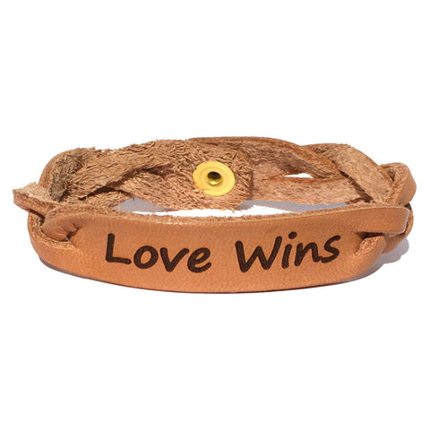 Love Wins Leather Bracelet - Love Chirp Gifts