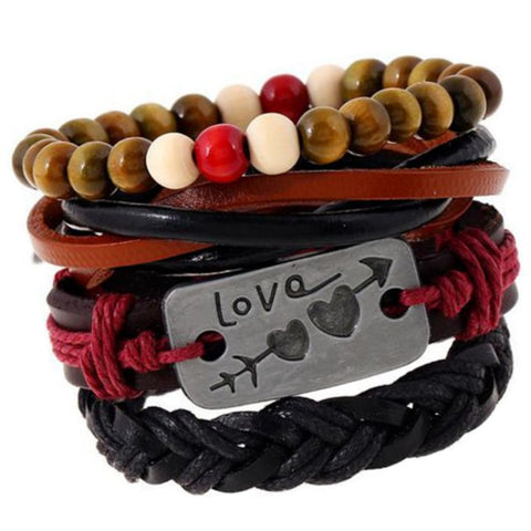 The Lisa Stacked Love with Double Hearts Bracelet - Love Chirp Gifts