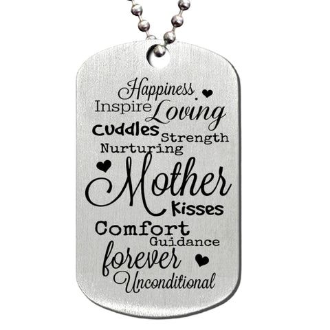 Mother Dog Stainless Steel Dog Tag Necklace