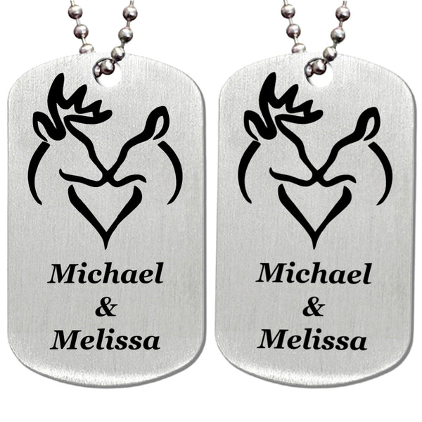 Buck and doe heart necklace store