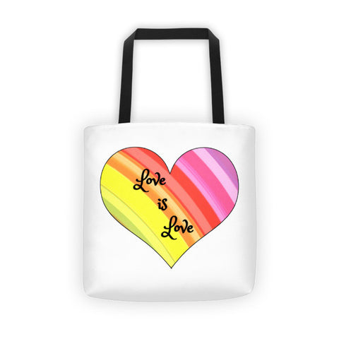 Love is Love Rainbow Heart Tote Bag - Love Chirp Gifts