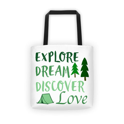 Explore, Dream, Discover & Love Tote bag - Love Chirp Gifts
