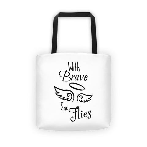 Brave Wings She Flies Tote bag - Love Chirp Gifts