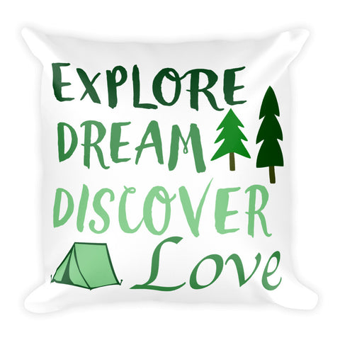 Explore, Dream, Discover, and Love Pillow - Love Chirp Gifts