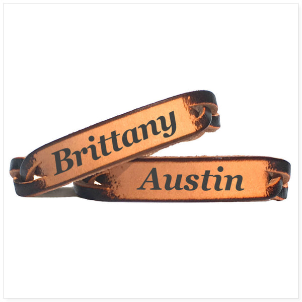 Engraved Leather Bracelets