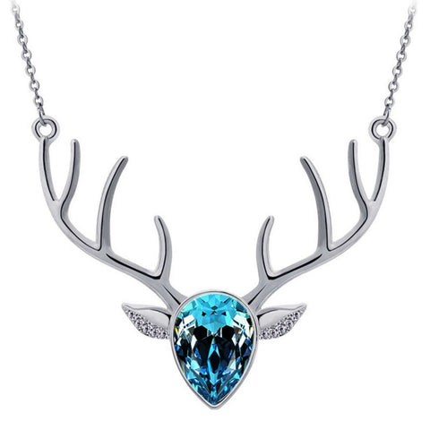 Buck with Antlers Pendant Necklace (4 Colors) - Love Chirp Gifts
