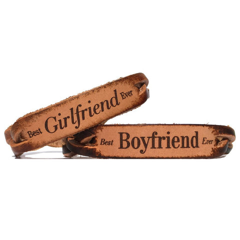 Best Boyfriend Ever Best Girlfriend Ever Leather Bracelets (Pair) - Love Chirp Gifts