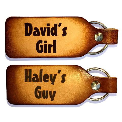 His Name Girl and Her Name Guy Personalized Keychains (Pair) - Love Chirp Gifts