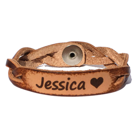 Say My Name Leather Bracelet with Symbol - Love Chirp Gifts