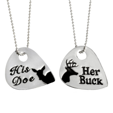 Her Buck and His Doe Pick Necklace - Love Chirp Gifts