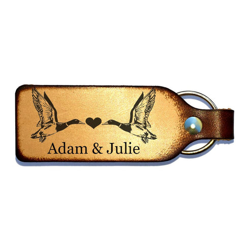 Duck and Heart Couples Keychain with Free Customization
