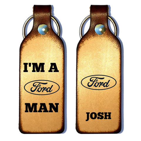 I'm a Ford Man Leather Keychain