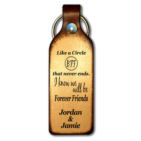 Forever Friend Personalized Leather Keychain - Love Chirp Gifts