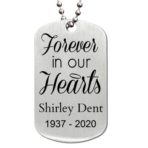 Forever in Our Heart Memorial Stainless Steel Dog Tag Necklace - Love Chirp Gifts