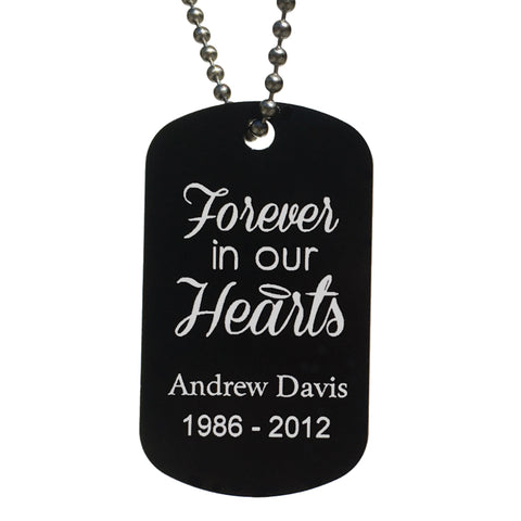 Forever in Our Heart Memorial Dog Tag Necklace - Love Chirp Gifts