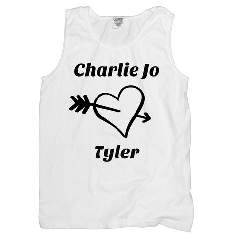 Heart Personalized with Your Names Tank - Love Chirp Gifts