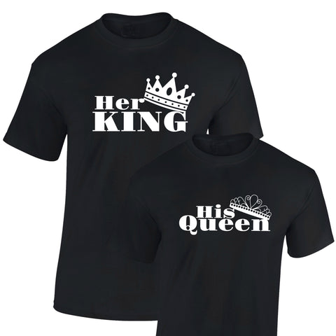 Her King His Queen Couples Unisex T-shirt Set - Love Chirp Gifts