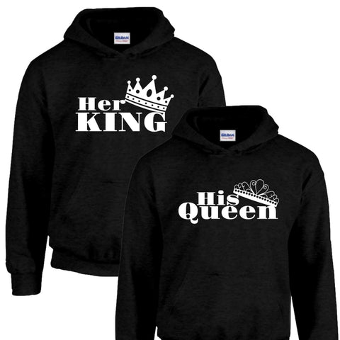 Her King His Queen Couples Hoodie Set - Love Chirp Gifts