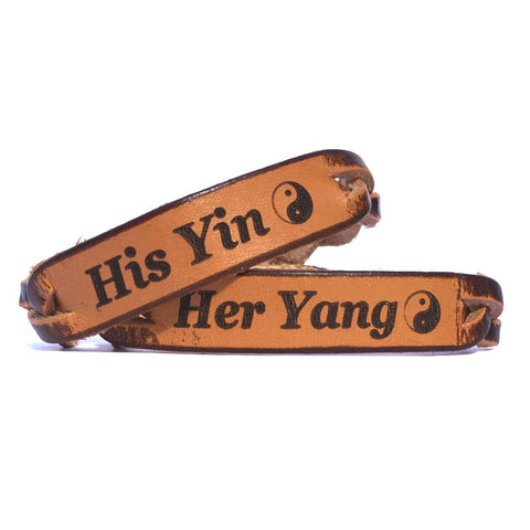 His Yin and Her Yang Leather Bracelets (Pair)
