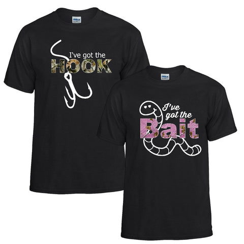 Hook and Bait Couples T-shirts - Love Chirp Gifts