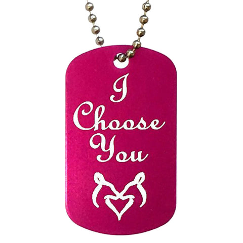 I Choose You with 2 Does Dog Tag Necklace - Love Chirp Gifts