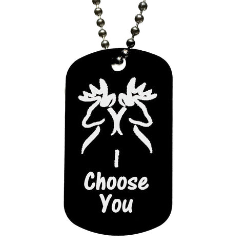 I Choose You with Two Bucks Dog Tag Necklace - Love Chirp Gifts