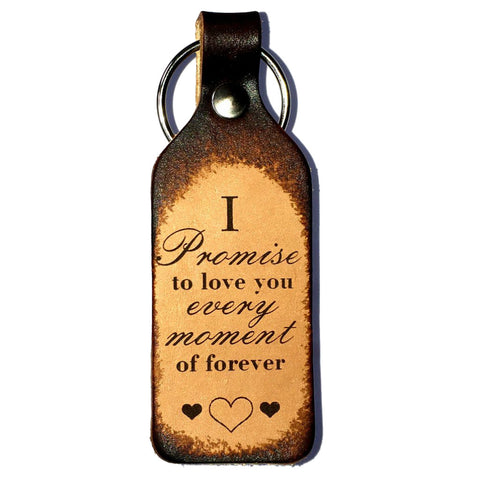 I Promise to Love You Leather Keychain - Love Chirp Gifts