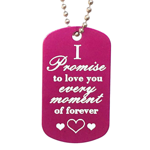 I Promise to Love You Dog Tag Necklace - Love Chirp Gifts