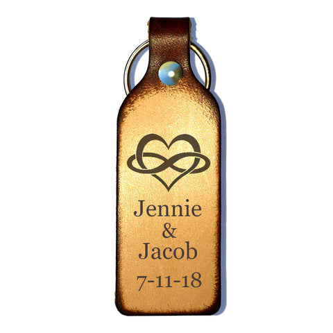 Infinity Heart Laser Engraved Personalized Keychain - Love Chirp Gifts