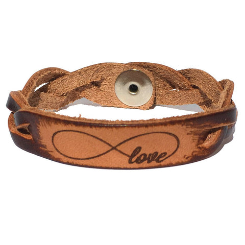 Infinity Love Leather Bracelet - Love Chirp Gifts