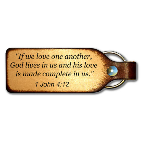 If We Love One Another Leather Keychain