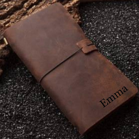 Personalized Leather Engraved Journal - Love Chirp Gifts