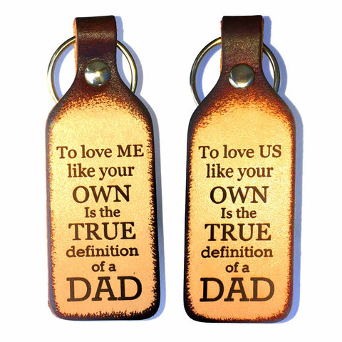To Love Me/Us Like Your Own Leather Engraved Keychain