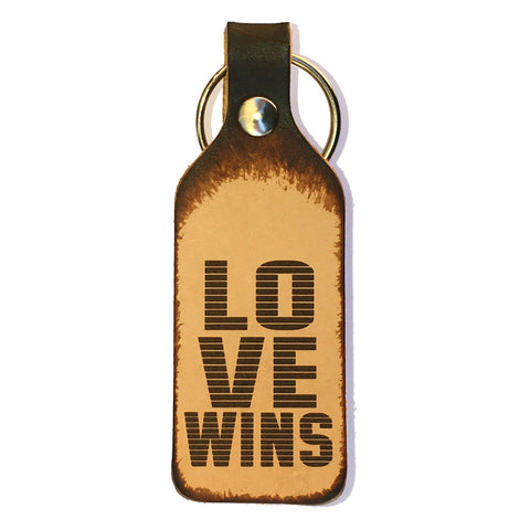 Love Wins Leather Keychain - Love Chirp Gifts