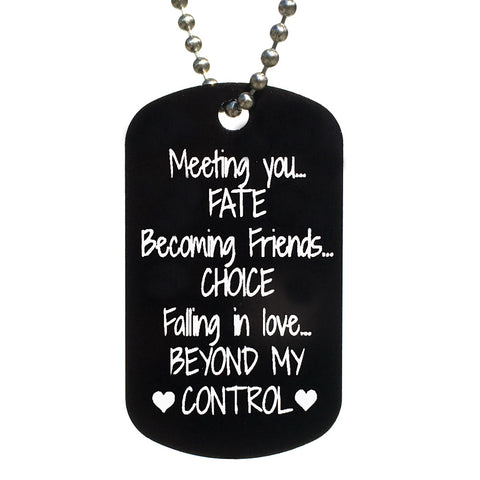 Meeting you Fate Dog Tag Necklace - Love Chirp Gifts