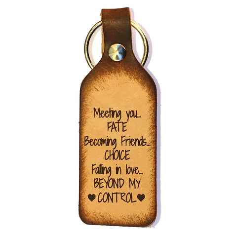 Meeting You, Fate Leather Keychain - Love Chirp Gifts