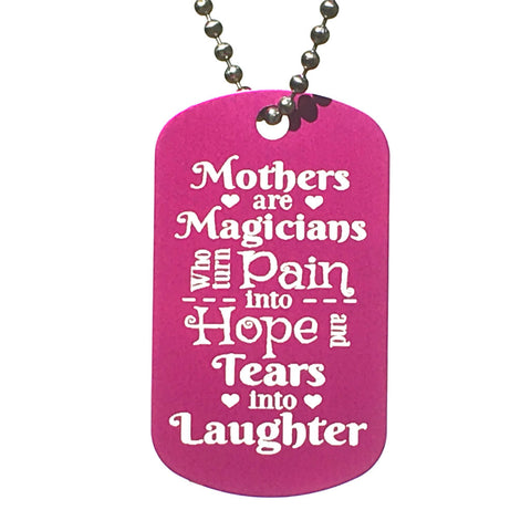 Mothers are Magicians Dog Tag Necklaces