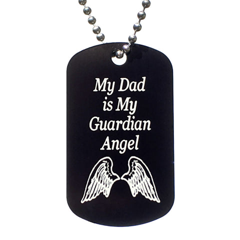My Dad is My Guardian Angel Dog Tag Necklace