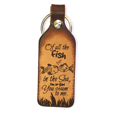 Of All the Fish in the Sea Leather Keychain